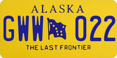 AK license plate GWW022