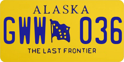 AK license plate GWW036