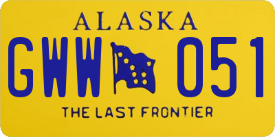AK license plate GWW051
