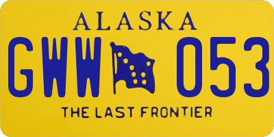 AK license plate GWW053