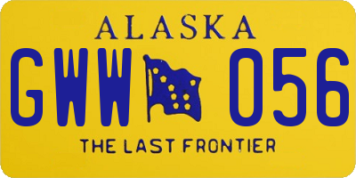 AK license plate GWW056