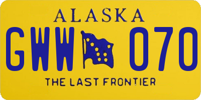 AK license plate GWW070