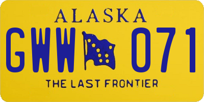 AK license plate GWW071