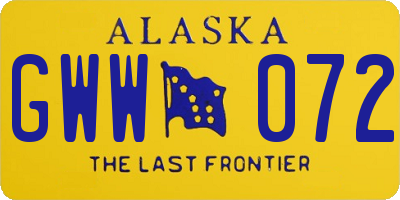 AK license plate GWW072