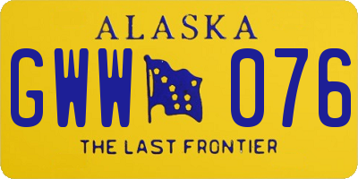 AK license plate GWW076
