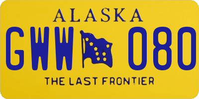 AK license plate GWW080