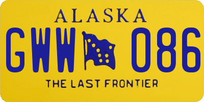 AK license plate GWW086