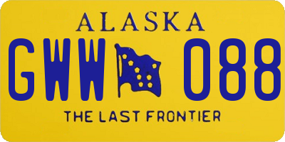 AK license plate GWW088