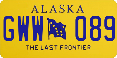 AK license plate GWW089