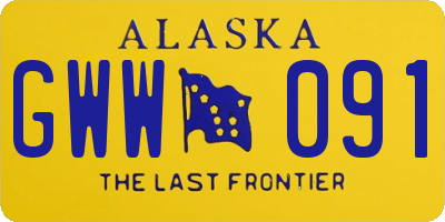 AK license plate GWW091