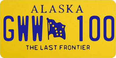 AK license plate GWW100