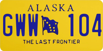 AK license plate GWW104