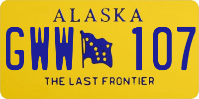 AK license plate GWW107