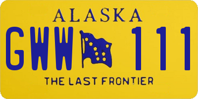 AK license plate GWW111