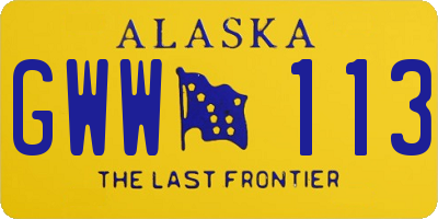 AK license plate GWW113