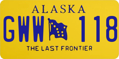 AK license plate GWW118