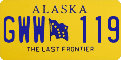 AK license plate GWW119