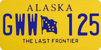 AK license plate GWW125