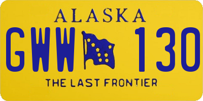 AK license plate GWW130