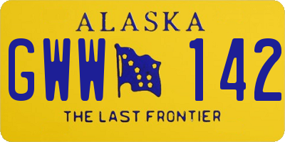 AK license plate GWW142