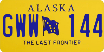 AK license plate GWW144
