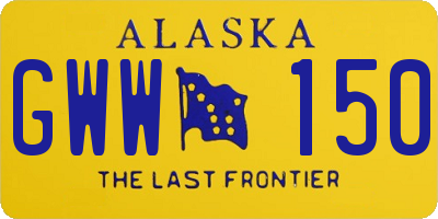 AK license plate GWW150