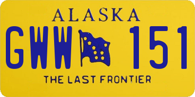 AK license plate GWW151