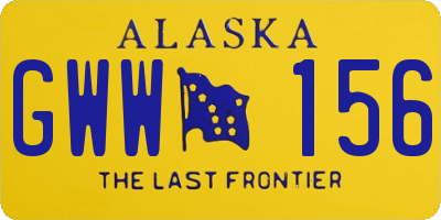AK license plate GWW156