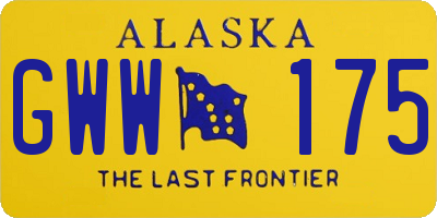 AK license plate GWW175