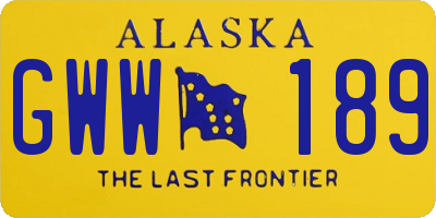 AK license plate GWW189