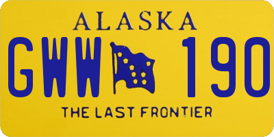 AK license plate GWW190