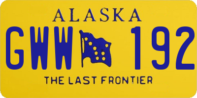 AK license plate GWW192