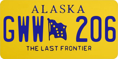 AK license plate GWW206