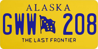 AK license plate GWW208