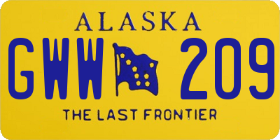 AK license plate GWW209