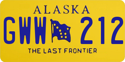 AK license plate GWW212