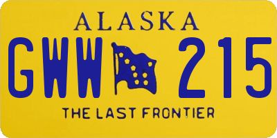 AK license plate GWW215