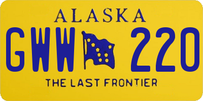 AK license plate GWW220