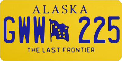 AK license plate GWW225