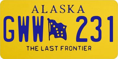AK license plate GWW231
