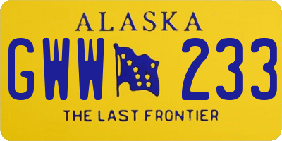 AK license plate GWW233