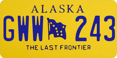 AK license plate GWW243