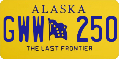 AK license plate GWW250