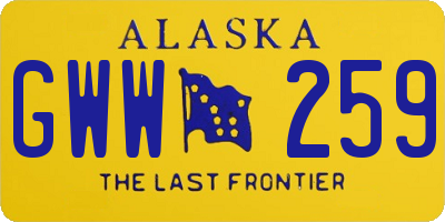 AK license plate GWW259