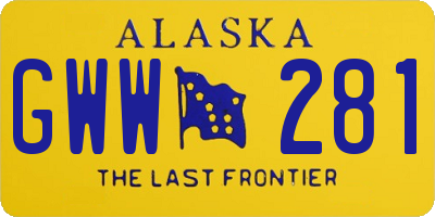 AK license plate GWW281