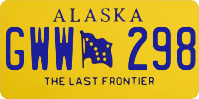 AK license plate GWW298