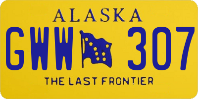 AK license plate GWW307