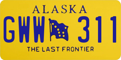 AK license plate GWW311