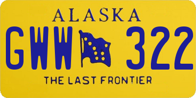 AK license plate GWW322