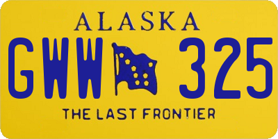 AK license plate GWW325